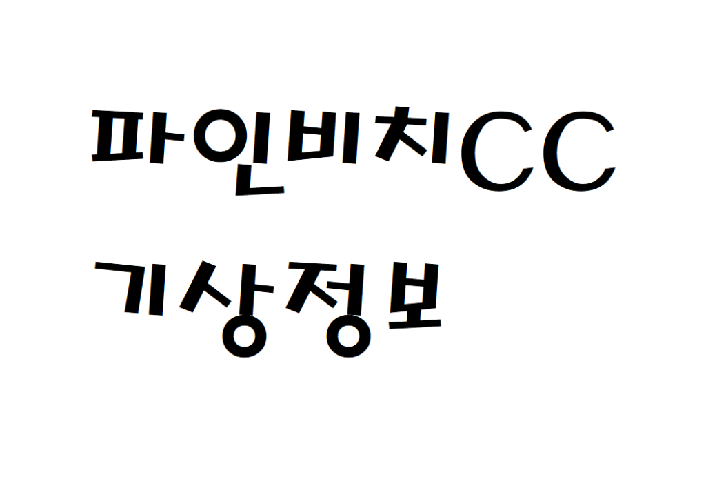 파인비치CC 골프링크스 날씨 기상정보 알아보기