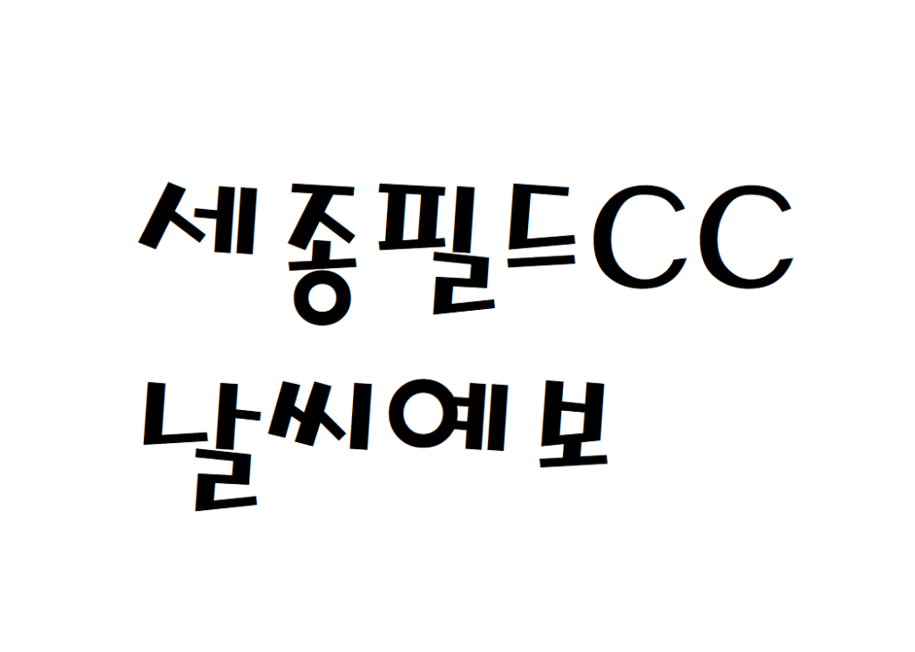 세종필드CC 날씨 골프연습장 일별날씨예보